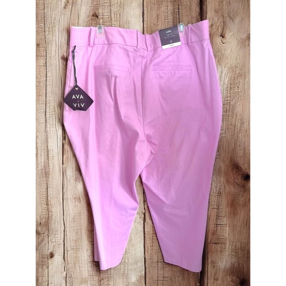 Ava & Viv High-Rise Stretch Ankle Pants Size 18 Pink - Picture 8 of 8